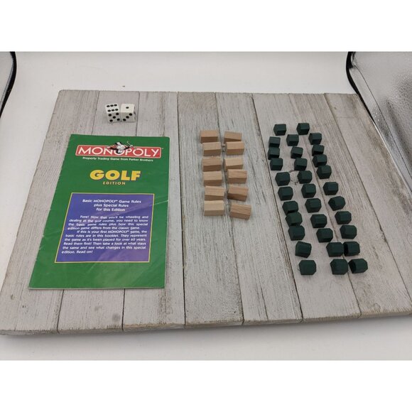 Monopoly 1998 Golf Edition Green Caddyshack Brown Clubhouse Dice Instructions Vi - Picture 1 of 5